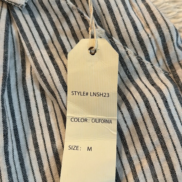 NWT Ci Sono Charcoal/White Striped Shorts Paperbag Waist Elastic size M - Picture 8 of 10